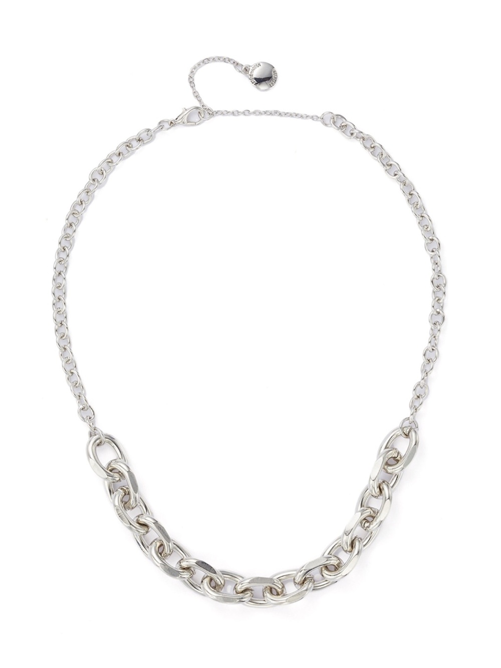 Steve Madden Link Necklace in Rhodium Crystal NWT